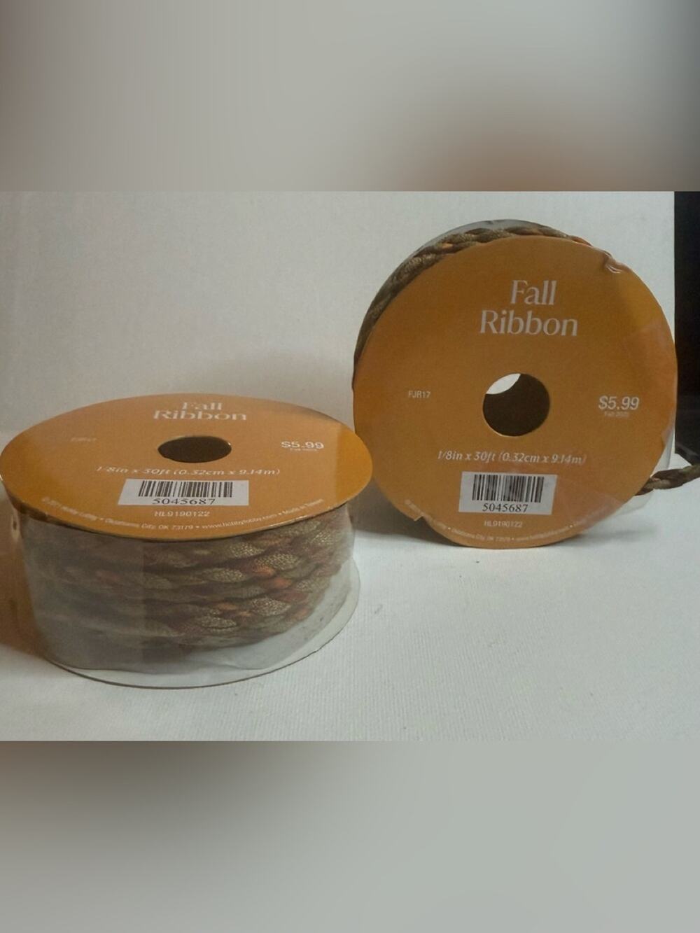 Hobby Lobby Fall Ribbon Garland in Orange, Brown, Green and Burgundy